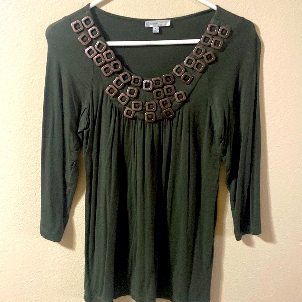 Medium olive green very soft professional top